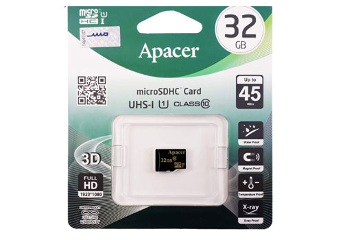 کارت حافظه microSDHC اپیسر مدل AP32GA کلاس 10 استاندارد UHS-I U1 سرعت 45MBps ظرفیت 32 گیگابایت